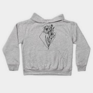 August Birth Flower Gladiolus Kids Hoodie